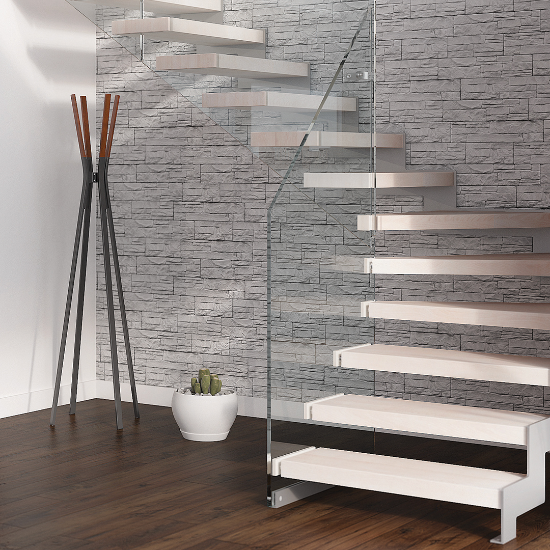 Cette image représente l'un des modèles d'escaliers : Marbella escalier en verre YK2D Escaliers